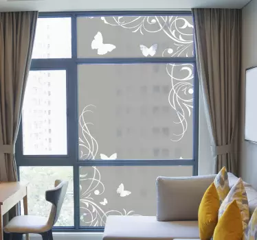 Autocolantes para janelas borboleta ornamental - TenStickers