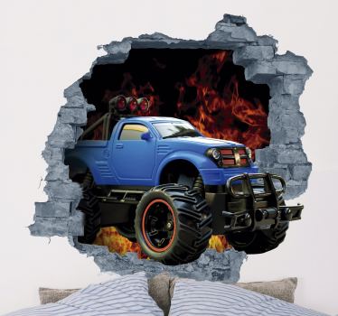 Autocolantes para quarto infantil Carro 3D - TenStickers