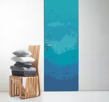Autocolantes marítimos fundo marinho 3D - TenStickers