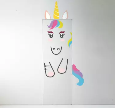 Vinil autocolante para portas unicórnio porta - TenStickers