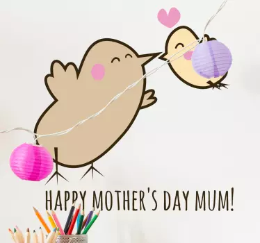 Autocolantes passáros dia da mãe - TenStickers