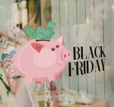 Autocolantes negócios Black Friday pig - TenStickers