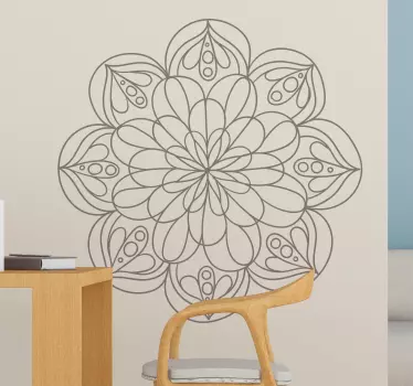 Autocolante sala de estar flor mandala - TenStickers