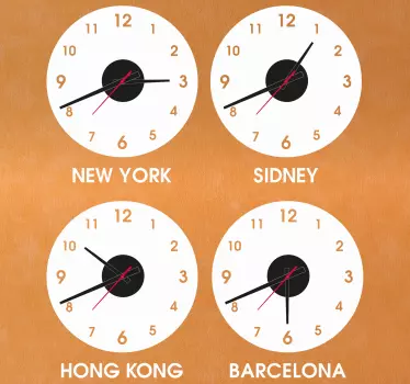 Autocolantes relógios Relógio de países e cidades - TenStickers