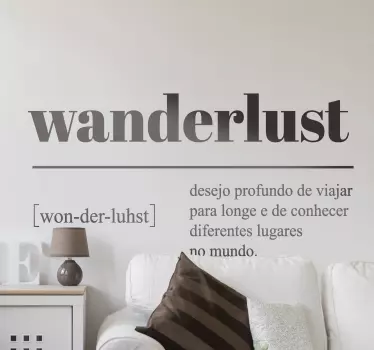 Autocolantes decorativos de outros textos Definição de Wanderlust - TenStickers