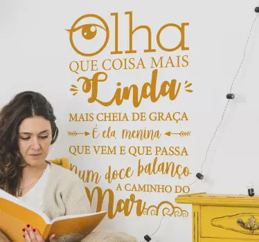 Autocolantes de letras de canções garota de ipanema - TenStickers
