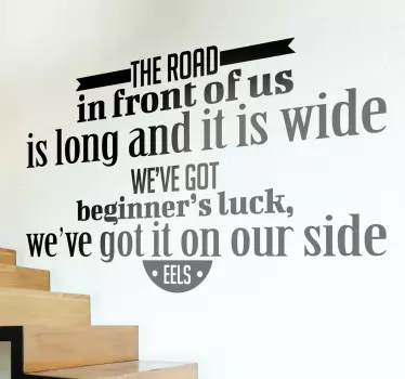 Autocolantes de letras de canções Letra Beginner´s Luck - TenStickers