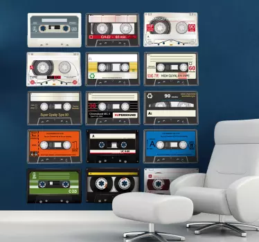Autocolantes vintage cassetes - TenStickers