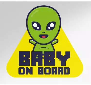 Bebe a bordo personalizado Bebê a bordo alienígena fofo - TenStickers