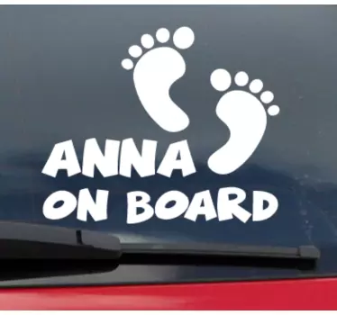 Bebe a bordo personalizado Desenho de pegada de bebê - TenStickers