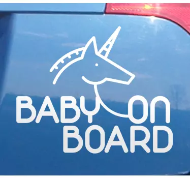 Bebe a bordo personalizado Desenho de unicórnio bebê a bordo - TenStickers