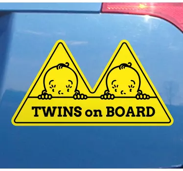 Bebe a bordo personalizado Gêmeos a bordo de meninos design - TenStickers