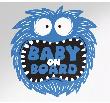 Bebe a bordo personalizado Monstro azul - TenStickers