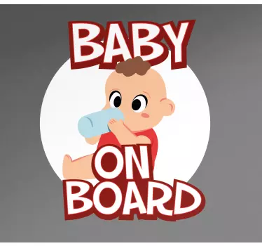 Bebe a bordo personalizado produtovermelho e branco - TenStickers