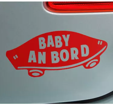 Bebe a bordo personalizado Skate monocolor com texto - TenStickers