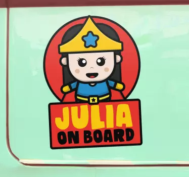 Bebe a bordo personalizado Super menina - TenStickers