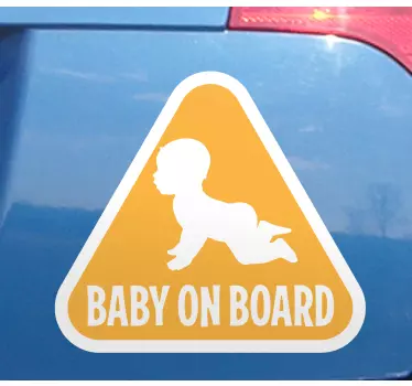 Bebe a bordo personalizado Triângulo amarelo e branco - TenStickers