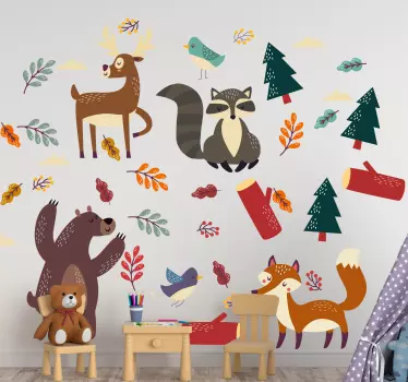 Bebê animais vinil autocolante decorativo de animais selvagens - TenStickers