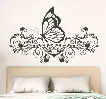 <b>vinil autocolante decorativo</b> de borboletas e flores - TenStickers