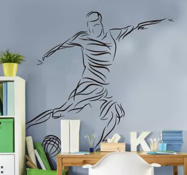 <b>vinil decorativo de futebol</b> jogador de futebol abstrato - TenStickers