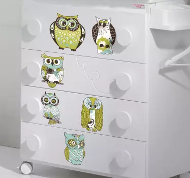 Crianças coruja vinil autocolante decorativo coleção - TenStickers