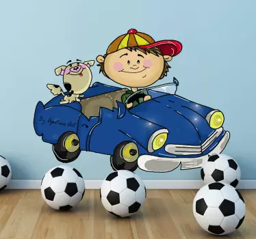 Crianças menino motorista Vinil decorativo - TenStickers