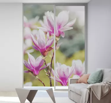 Magnólia flores decoração janela vinil autocolante decorativo - TenStickers