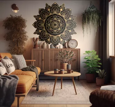 Mandala com gotas e linhas elegantes vinis decorativos abstrato - TenStickers