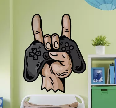 Mão com autocolante para janelas punk de gamepad moderno - TenStickers