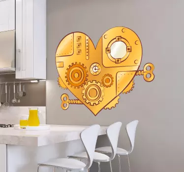 Mural de parede coração mecanizado - TenStickers