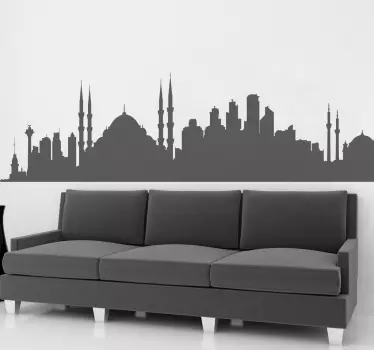 Mural de parede linha do horizonte Istanbul - TenStickers