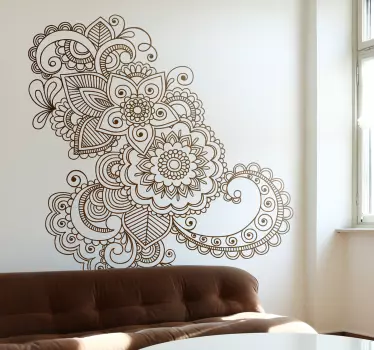 Mural de parede ornamentos florais asiáticos - TenStickers
