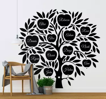 Nomes de árvores genealógicas Vinil decorativo de árvore - TenStickers