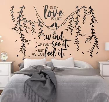 Nosso amor é como uma frase de vento vinis decorativos amor - TenStickers