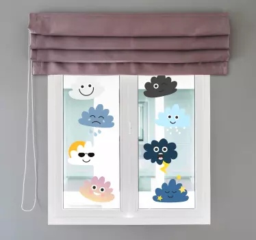 Nuvens com rostos crianças parede arte - TenStickers