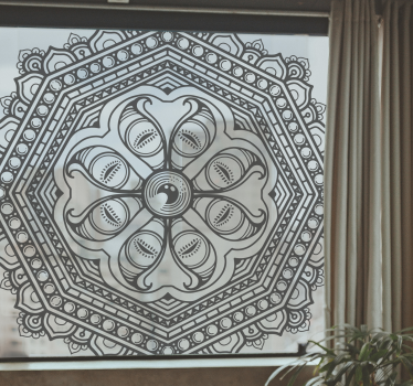 Olho de gato vinil decorativo para janelasestilo mandala - TenStickers