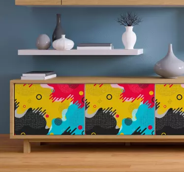 Padrão de estilo memphis vinil autocolante decorativo de móveis - TenStickers
