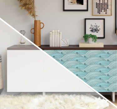 Padrão de ondas <b>vinil autocolante decorativo</b> de móveis - TenStickers