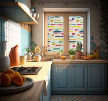 Autocolantes transparentes talheres de cozinha - TenStickers