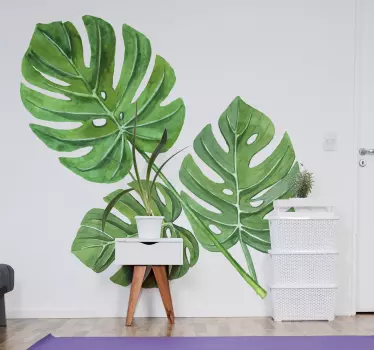 Plantas Vinil Folhas de aquarela monstera - TenStickers