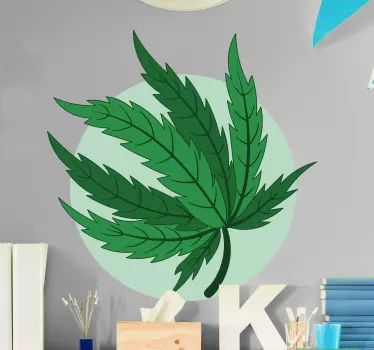 Plantas Vinil Folha grande de cannabis - TenStickers