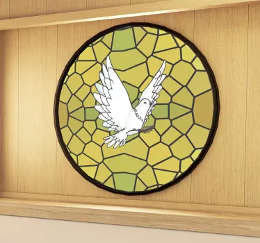 Pomba janela de vitral vinil autocolante decorativo - TenStickers
