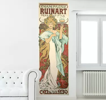 Póster vinil decorativo champanhe ruinart - TenStickers