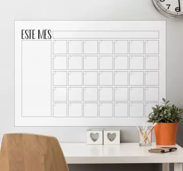 Quadro branco adesivo matriz de planejamento mensal - TenStickers