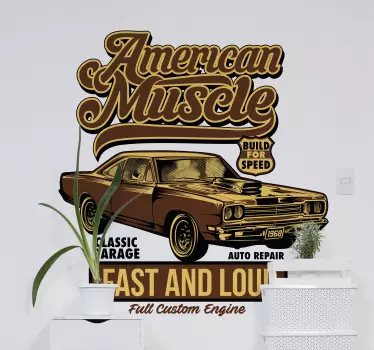 Salão de carro clássico americano autocolante para carros - TenStickers