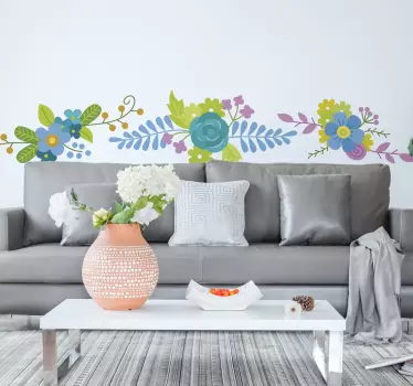Setembro floral tons frios decalques - TenStickers