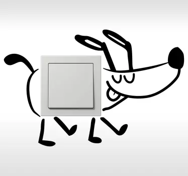 Sticker decorativo cão feliz interruptor - TenStickers