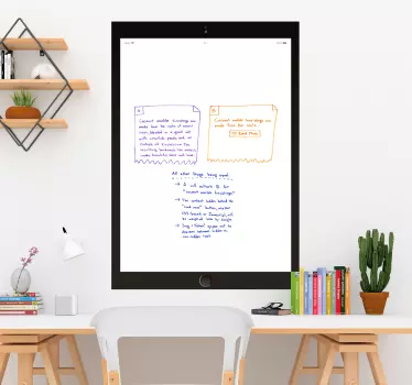 Tablet produtowhiteboard sticker autocolante de negócios - TenStickers