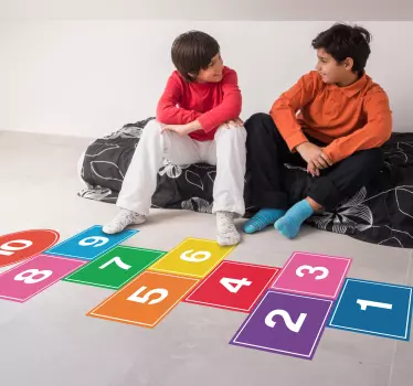 Telha de amarelinha colorida autocolante de vinil - TenStickers