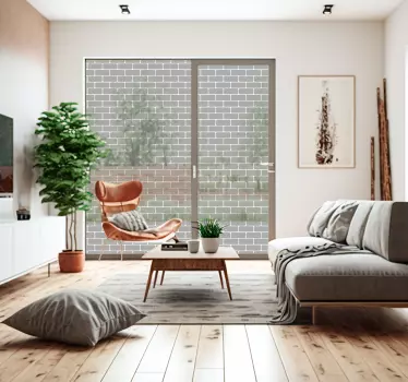 Tijolo janela textura parede decoração - TenStickers